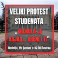 Niški studenti pozivaju na veliki protest u nedelju: “Krenula je hajka…kreni i ti”