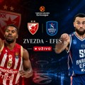 Zvezda – Efes UŽIVO: Crveno-beli traže treću sreću u Areni