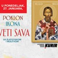 U ponedeljak, 27. Januara, kurir vam poklanja ikonu Svetog save u zlatotisku sa molitvom