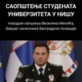 Studenti Univerziteta u Nišu o hapšenju Veselina Milića: Srbija mora da se oslobodi kriminala i korupcije