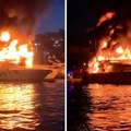 Drama traje već tri sata: Vatrogasci pokušavaju da ugase požar, crni dim kulja sa jahte poznatog biznismena
