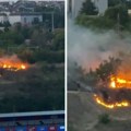 Stanovnike Bežanije zabrinuo plamen u blizini stadiona, brzo je požar ugašen