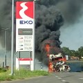 Саобраћајна незгода на путу према Бајмоку, изгорели камион и аутомобил са возачем