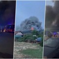 Gori 4.000 kvadrata u Dobanovcima! Detalji stravičnog požara: 31 vatrogasac na terenu pogledajte snimke sa lica mesta