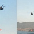 Prvi snimak velikog požara kod Golupca: Helikopter uzima vodu iz Dunava i nosi je ka plamenu (Video)