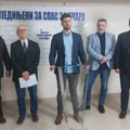 Predstavljanje liste UJEDINjENI ZA SPAS ZAJEČARA – MILADIN KRSTIĆ – MIRKO JELENKOVIĆ, prvi na listi je Dejan Krstić