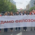 Zaposleni na Filozofskom fakultetu u Nišu protestovali ispred Ministarstva prosvete u Beogradu