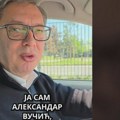 Vučić opet vozi na Tik Toku: Ne iskradam se ja da vozim, nego da vidim kako idu radovi (VIDEO)