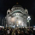 Pravoslavni vernici slave Božić, ponoćna liturgija u Hramu svetog Save