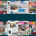 Naslovne strane sutrašnjih novina: Prelistavanje štampe za četvrtak, 9. oktobar 2025. godine