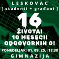 Odavanje pošte nastradalima prilikom pada nadstrešnice danas ispred Gimnazije Leskovac